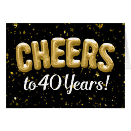 Cartão O ouro Balloons elogios a 40 anos de aniversário