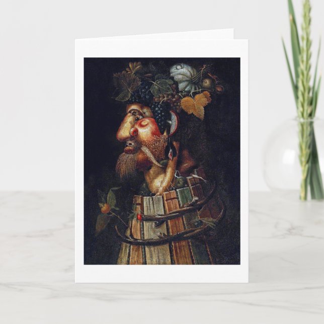 Cartão O outono, Arcimboldo (Frente)