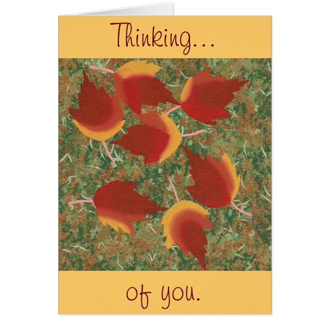 Cartão O outono deixa o Abstrato de cartografia vermelha  (Frente)