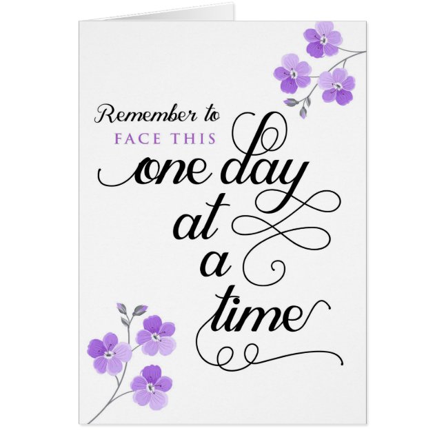 Cartão O paciente que sofre de cancro, enfrenta este um (Frente)