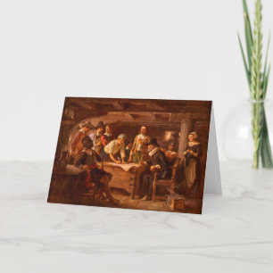 Cartão O Pacto Mayflower de Jean Leon Gerome Ferris