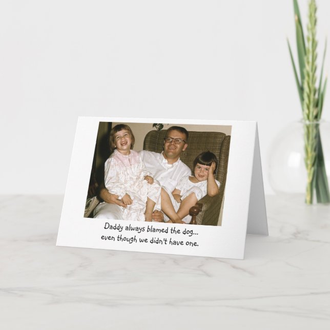 Cartão O pai responsabilizou sempre o cão (Frente)