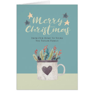 Cartão O país temia o Natal do coração personalizado
