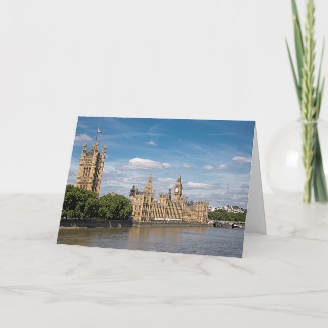 Cartão O Palácio de Westminster Saudação em Branco (Frente)