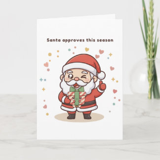 Cartão O Papai Noel Aprova Esta Temporada – Fofo Puchi Dō