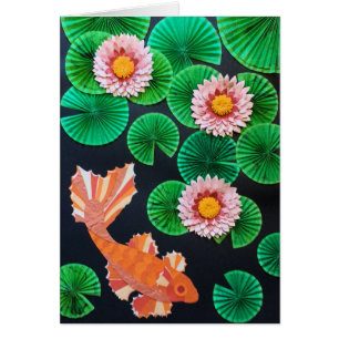 Cartão O Papel Koi Pond