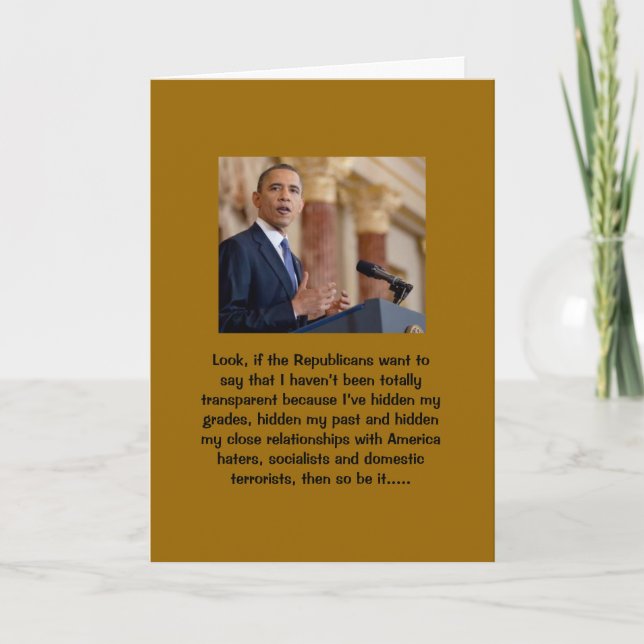 Cartão O passado de Obama - os meios não pedirão e não (Frente)