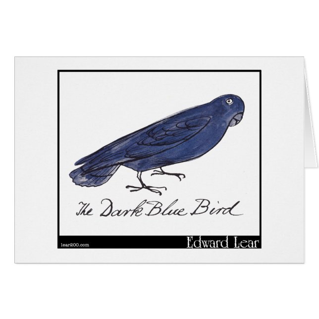 Cartão O pássaro azul escuro de Edward Lear (Frente Horizontal)