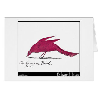 Cartão O pássaro carmesim de Edward Lear