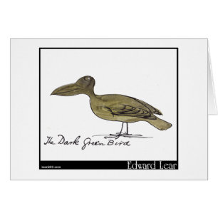 Cartão O pássaro verde escuro de Edward Lear