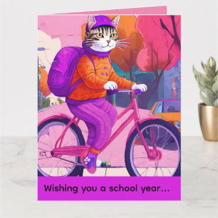 Cartão O Passeio de Volta às Aulas da Jazzy Kitty