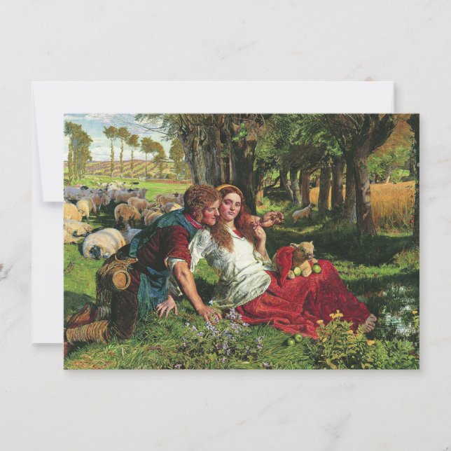 Cartão O Pastor e seu Namorada (de Holman Hunt) (Frente)