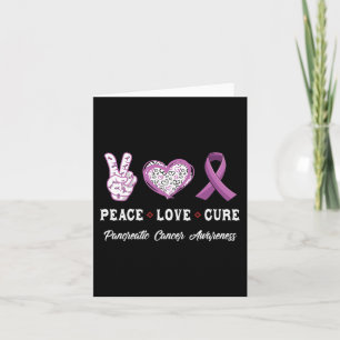 Cartão O Peace Love cura a consciência do Câncer de pâncr