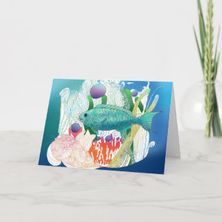 Cartão O Peixe de 15 dias diz olá.