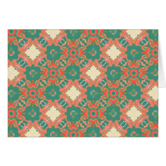 Cartão O pêssego coral Glam boémio do azul de turquesa