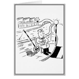 Cartão O pirulito está pescando com seu pirulito