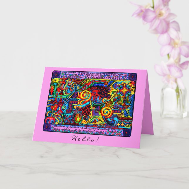 Cartão O poder da Fé La Fuerza de la Fe Hello (Orquídea)