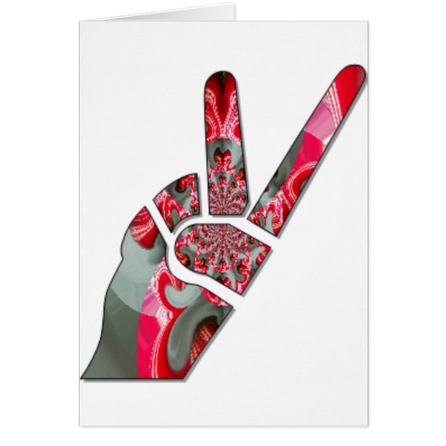 Cartão O poder na palma: a saluta de dois dedos (Frente)