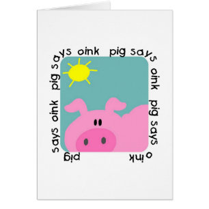 Cartão O porco diz Oink o camiseta e os presentes