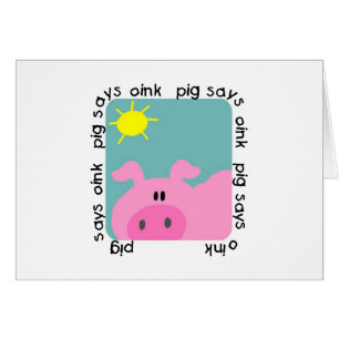 Cartão O porco diz Oink o camiseta e os presentes