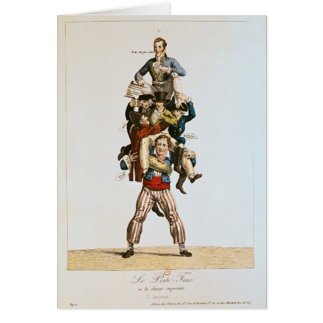 Cartão O porteiro ou, a carga imponente, c.1820 (Frente)