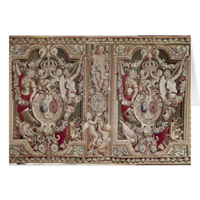 Cartão O Portiere do famosa, oficina dos Gobelins (Frente Horizontal)