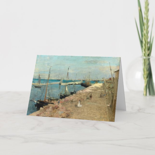 Cartão O porto de Cherbourg | Berthe Morisot (Frente)