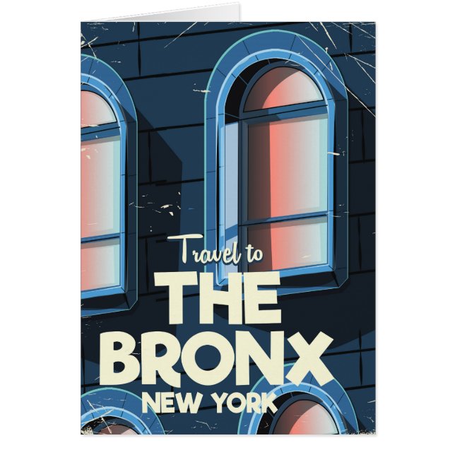 Cartão O pôster de viagem do Bronx Nova York (Frente)