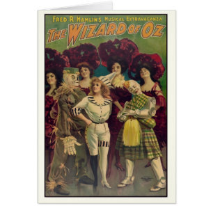 Cartão O poster vintage musical 1903 de mágico de Oz