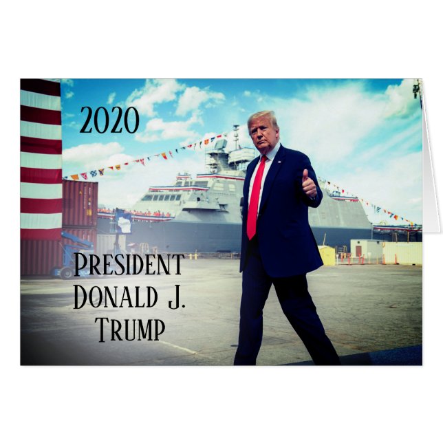 Cartão O Presidente Donald Trump 2020 Dói Navio Naval (Frente Horizontal)