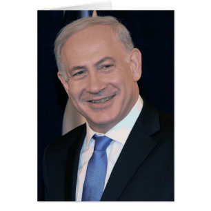 Cartão O Primeiro-Ministro de Israel, Benjamin Netanyahu