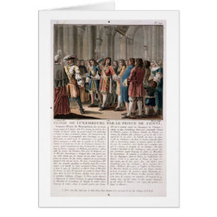 Cartão O príncipe de Conti (1664-1709) elogia o duque o