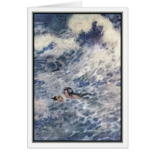 Cartão O príncipe e a sereia por Edmund Dulac