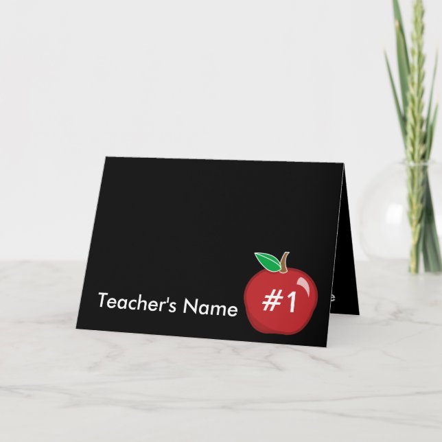 Cartão O professor cumprimento preto/vermelho de #1 (Frente)