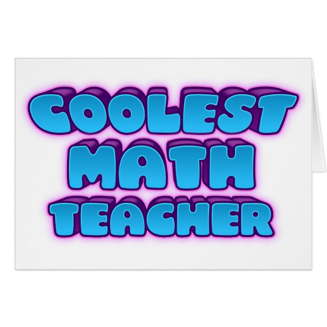 Cartão o professor de matemática o mais fresco (Frente Horizontal)