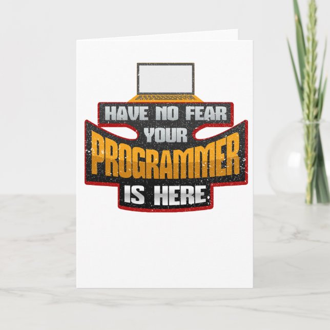 Cartão O programador de computador não tem nenhum medo (Frente)