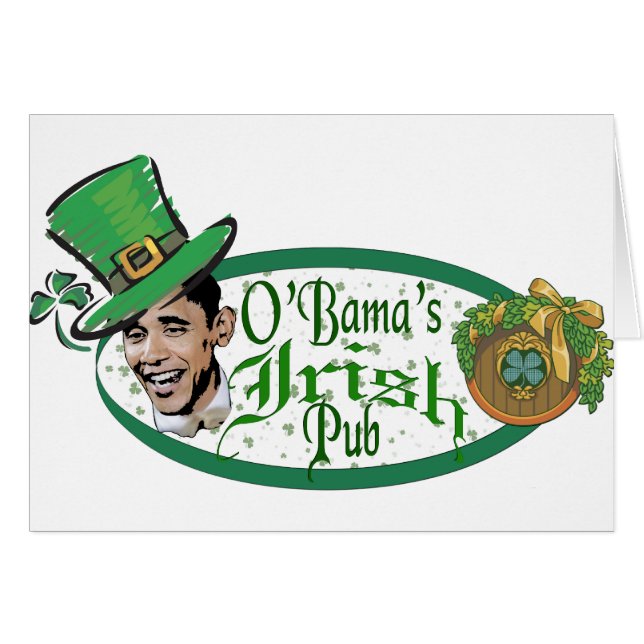 Cartão O Pub Irlandês de Obama (Frente Horizontal)
