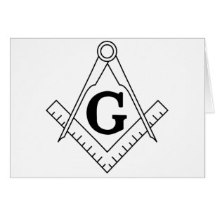 Cartão O quadrado e o símbolo da maçonaria dos compasso