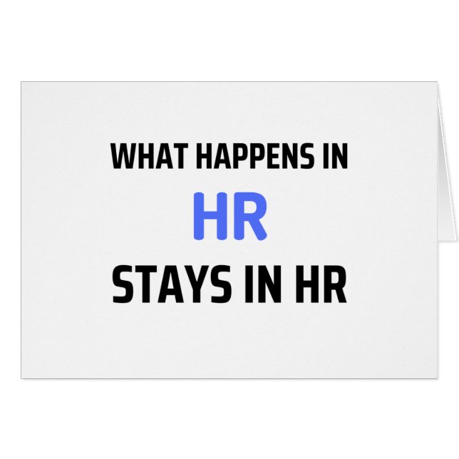 Cartão O Que Acontece No HR Permanece No HR 2 (Frente Horizontal)