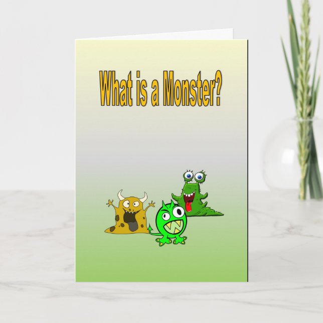 Cartão O que é um monstro? (Frente)