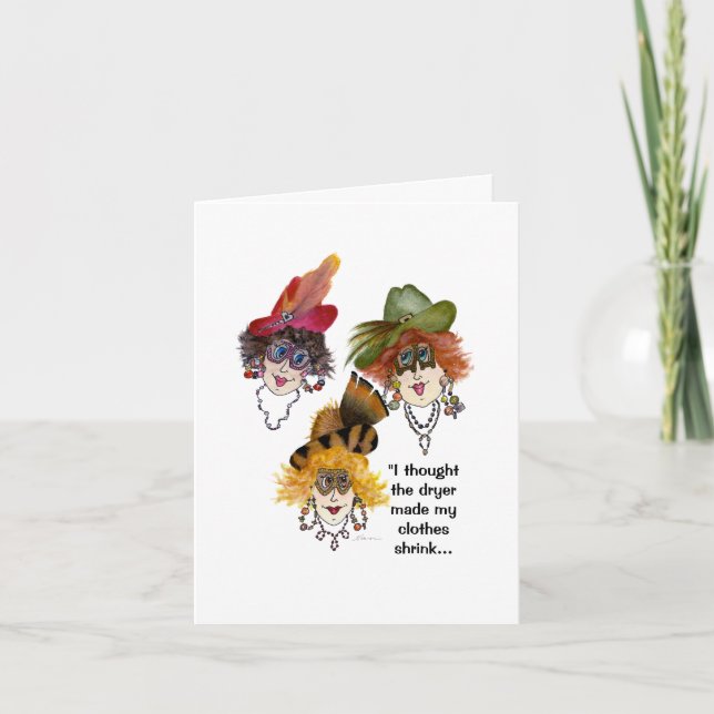 Cartão O que encolheu minhas roupas, secador ou geladeira (Frente)