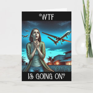 Cartão O que está acontecendo? Amizade por Drone Engraçad