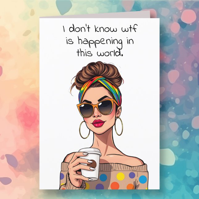 Cartão O que está acontecendo neste mundo? Vamos Vent (Criador carregado)