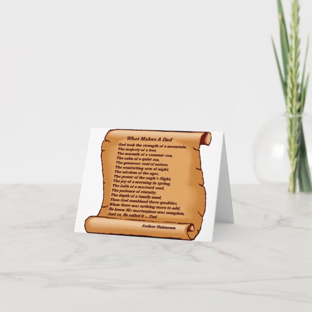 Cartão O que faz um Pai (Frente)