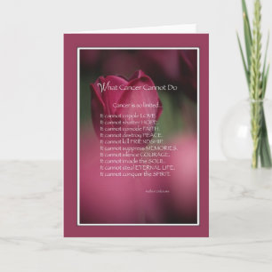 Cartão O que o Cancer não pode fazer, apoiar e encorajar