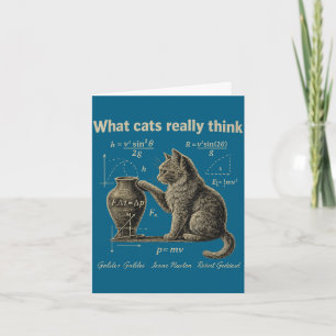 Cartão O que os gatos acham engraçado ciência gato vintag