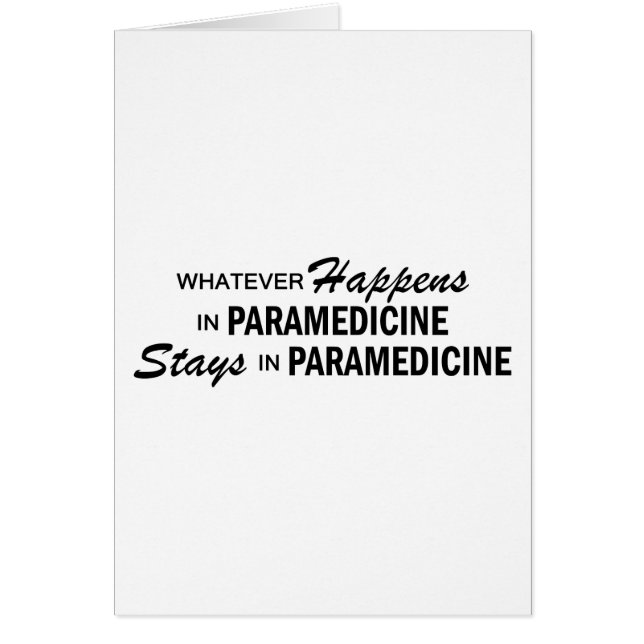 Cartão O que quer que acontece - Paramedicine (Frente)