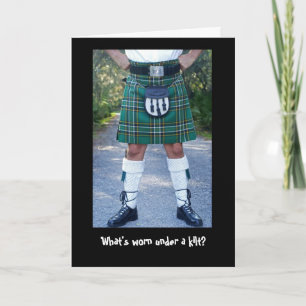 Cartão O que se usa sob um kilt?