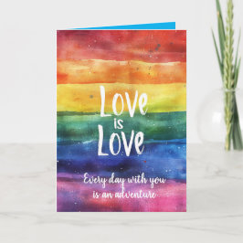 Cartão O Rainbow Love é Love LGBTQ Namorados card