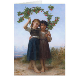 Cartão O ramo da cereja por Bouguereau